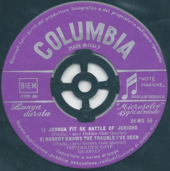 The Golden Gate Quartet - Joshua Fit De Battle Of Jericho | Columbia (SEMQ 55) - 3 The Golden Gate Quartet - Joshua Fit De Battle Of Jericho | Columbia (SEMQ 55) - 3