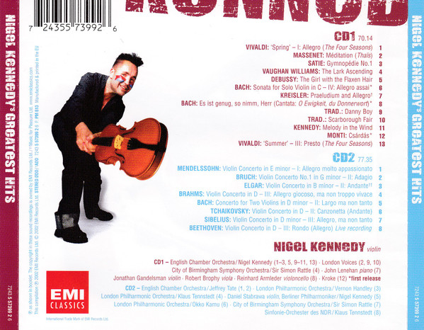 Nigel Kennedy - Nigel Kennedy's Greatest Hits | EMI Classics (7243 5 57399 2 6) - main Nigel Kennedy - Nigel Kennedy's Greatest Hits | EMI Classics (7243 5 57399 2 6) - main