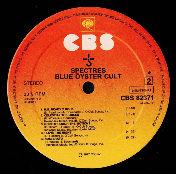Blue Öyster Cult - Spectres | CBS (CBS 82371) - 4