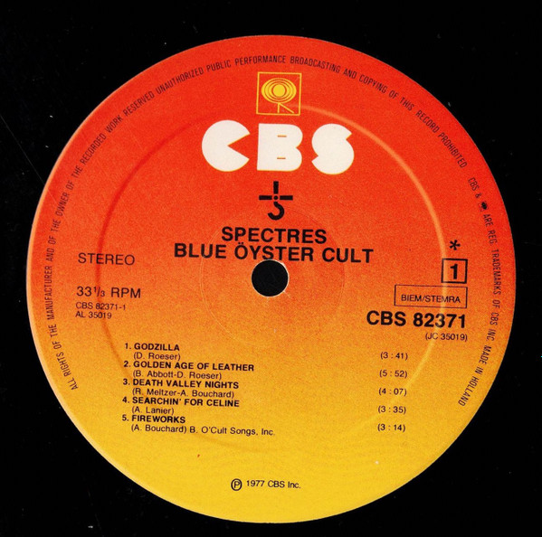Blue Öyster Cult - Spectres | CBS (CBS 82371) - 3