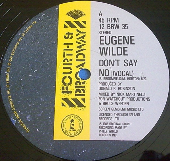 Eugene Wilde - Don't Say No | 4th & Broadway (12 BRW 35) - 3 Eugene Wilde - Don't Say No | 4th & Broadway (12 BRW 35) - 3