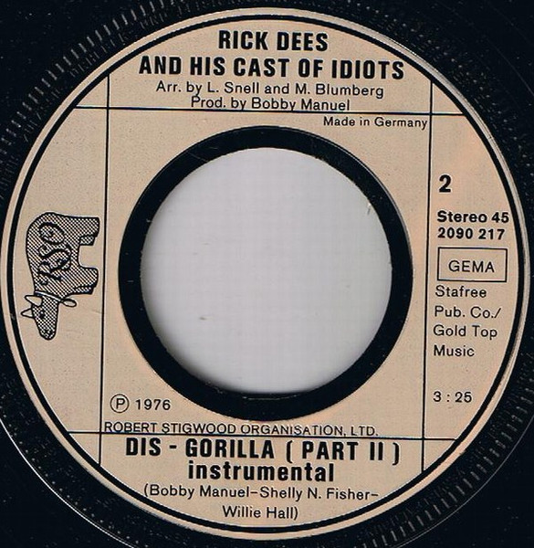 Rick Dees & His Cast Of Idiots - Dis-Gorilla Part 1+2 | RSO (2090 217) - 4