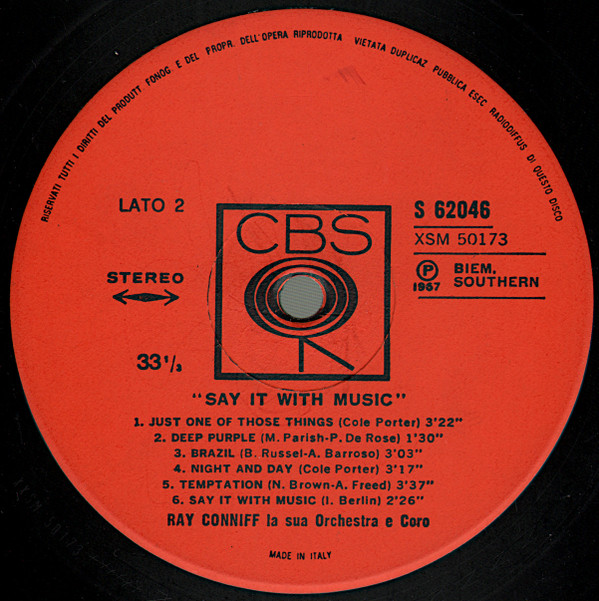 Ray Conniff And His Orchestra & Chorus - Say It With Music (A Touch Of Latin) | CBS (S 62.046) - 4