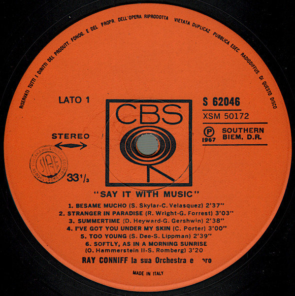 Ray Conniff And His Orchestra & Chorus - Say It With Music (A Touch Of Latin) | CBS (S 62.046) - 3