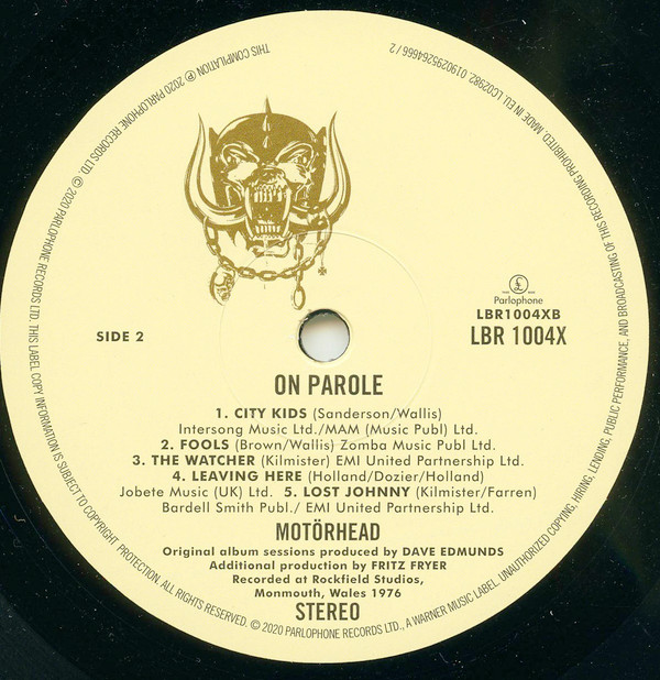 Motörhead - On Parole | Parlophone (LBR 1004X) - 2 Motörhead - On Parole | Parlophone (LBR 1004X) - 2