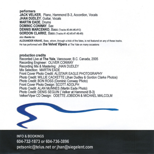 Velker & The Velvet Vipers - Live At The Yale | Not On Label (none) - 3 Velker & The Velvet Vipers - Live At The Yale | Not On Label (none) - 3