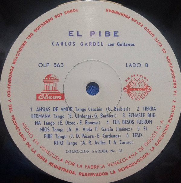 Carlos Gardel - El "Pibe..." Volumen 21 | Odeon (OLP -563) - 3