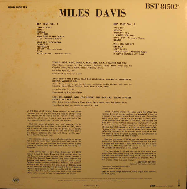 Miles Davis - Volume 2 | Blue Note (BST 81502) - 2 Miles Davis - Volume 2 | Blue Note (BST 81502) - 2
