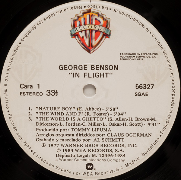 George Benson - In Flight | Warner Bros. Records (56327) - 3 George Benson - In Flight | Warner Bros. Records (56327) - 3