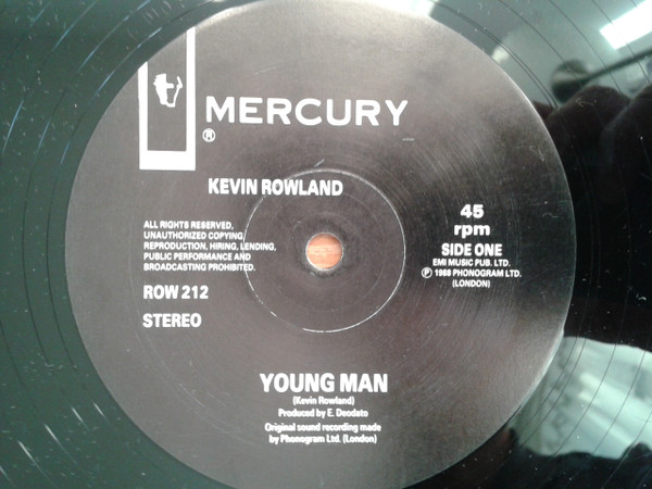 Kevin Rowland - Young Man | Mercury (ROW 212) - 3
