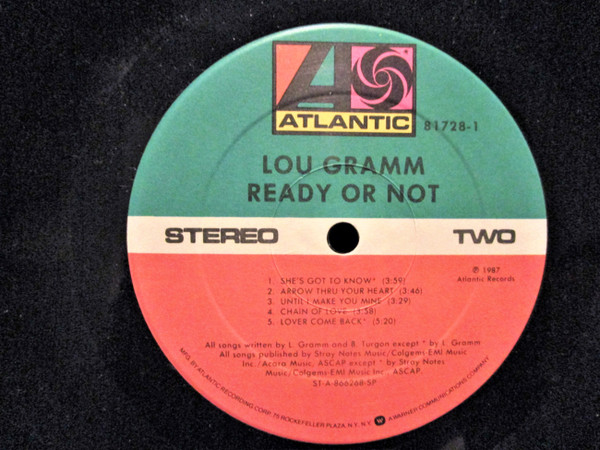 Lou Gramm - Ready Or Not | Atlantic (81728-1) - 3