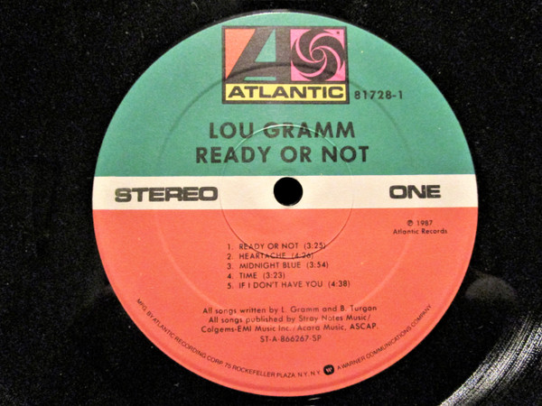 Lou Gramm - Ready Or Not | Atlantic (81728-1) - 2