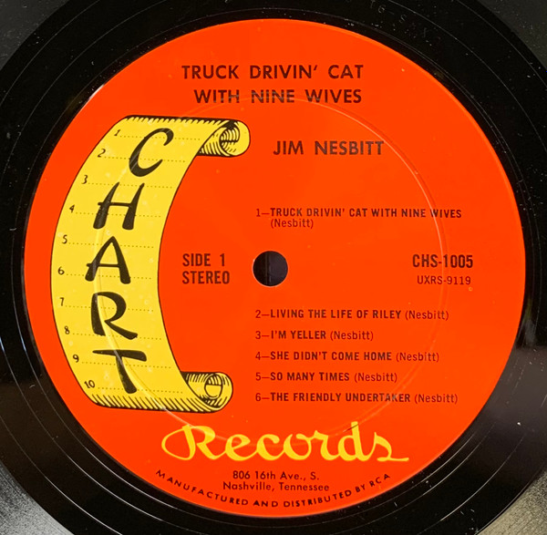 Jim Nesbitt - Truck Drivin' Cat With Nine Wives | Chart Records (CHS-1005) - 3