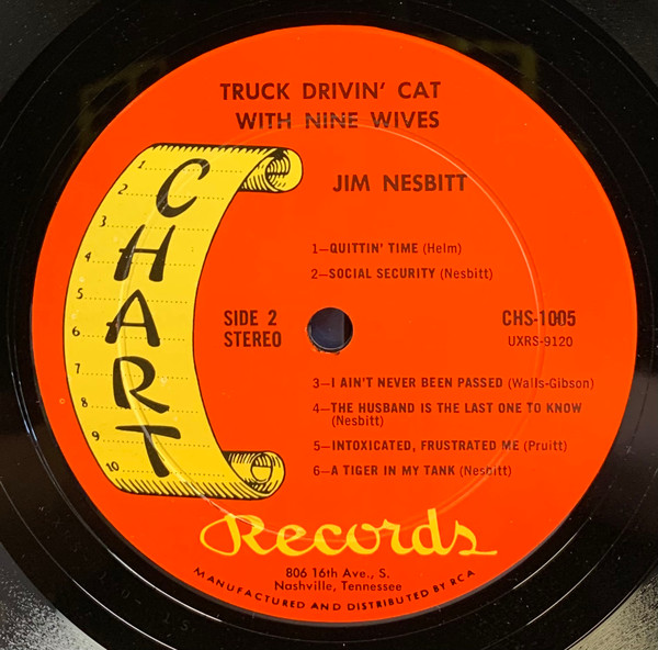 Jim Nesbitt - Truck Drivin' Cat With Nine Wives | Chart Records (CHS-1005) - 4