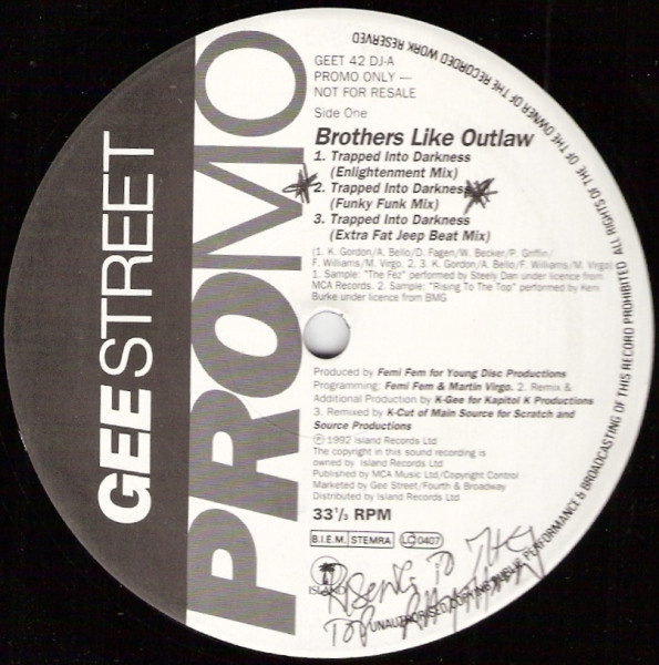 Brothers Like Outlaw - Trapped Into Darkness | Gee Street (GEET42DJ) - main