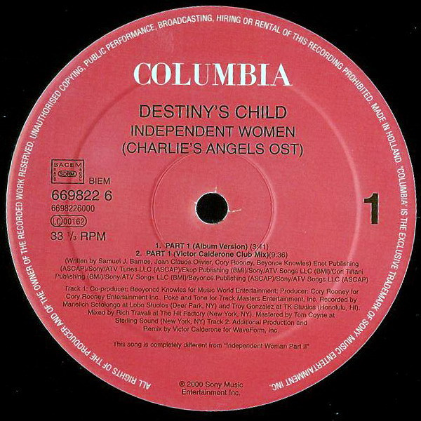 Destiny's Child - Independent Women Part I (Charlie's Angels OST) | Columbia (COL 669822 6) - 3 Destiny's Child - Independent Women Part I (Charlie's Angels OST) | Columbia (COL 669822 6) - 3
