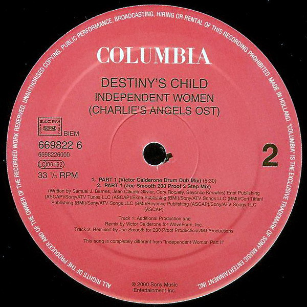 Destiny's Child - Independent Women Part I (Charlie's Angels OST) | Columbia (COL 669822 6) - 4 Destiny's Child - Independent Women Part I (Charlie's Angels OST) | Columbia (COL 669822 6) - 4