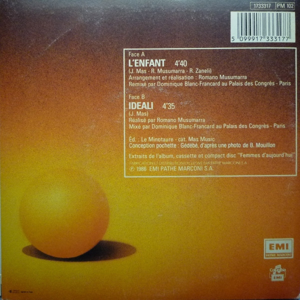 Jeanne Mas - L'Enfant | Columbia (1733317) - 2