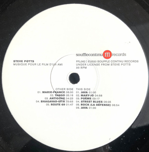 Steve Potts - Musique Pour Le Film D'Un Ami | SouffleContinu Records (FFL062) - 3 Steve Potts - Musique Pour Le Film D'Un Ami | SouffleContinu Records (FFL062) - 3