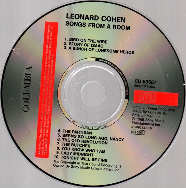 Leonard Cohen - Songs From A Room | Columbia (COL CD 63587) - 3