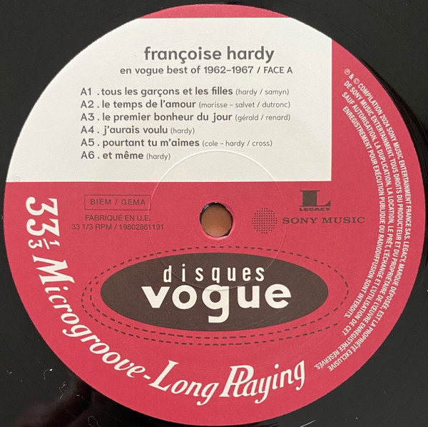 Françoise Hardy - Françoise Hardy En Vogue Best Of 1962-1967 (2LP) [Vinyl] | Disques Vogue (19802861191) - 3