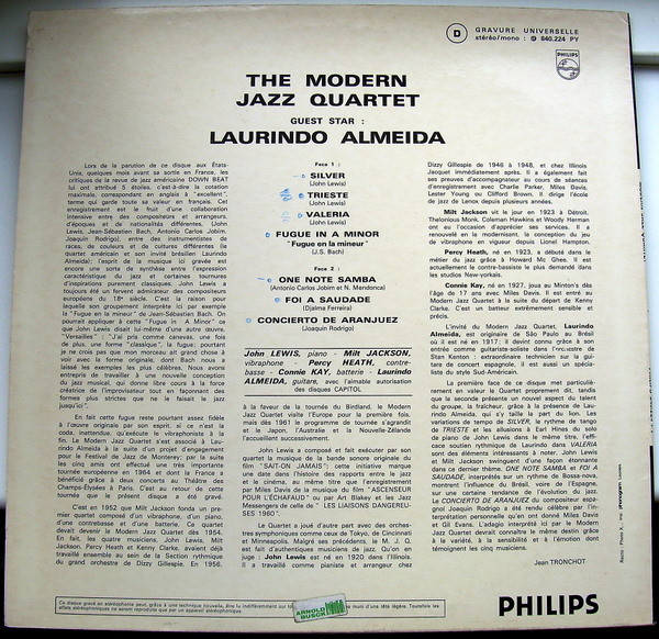 The Modern Jazz Quartet Guest Star Laurindo Almeida - The Modern Jazz Quartet Guest Star Laurindo Almeida | Philips (840.224 PY) - 2 The Modern Jazz Quartet Guest Star Laurindo Almeida - The Modern Jazz Quartet Guest Star Laurindo Almeida | Philips (840.224 PY) - 2