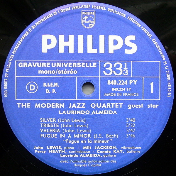 The Modern Jazz Quartet Guest Star Laurindo Almeida - The Modern Jazz Quartet Guest Star Laurindo Almeida | Philips (840.224 PY) - 3 The Modern Jazz Quartet Guest Star Laurindo Almeida - The Modern Jazz Quartet Guest Star Laurindo Almeida | Philips (840.224 PY) - 3