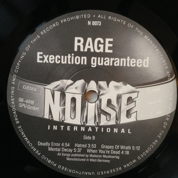 Rage - Execution Guaranteed | Noise International (N 0073) - 4