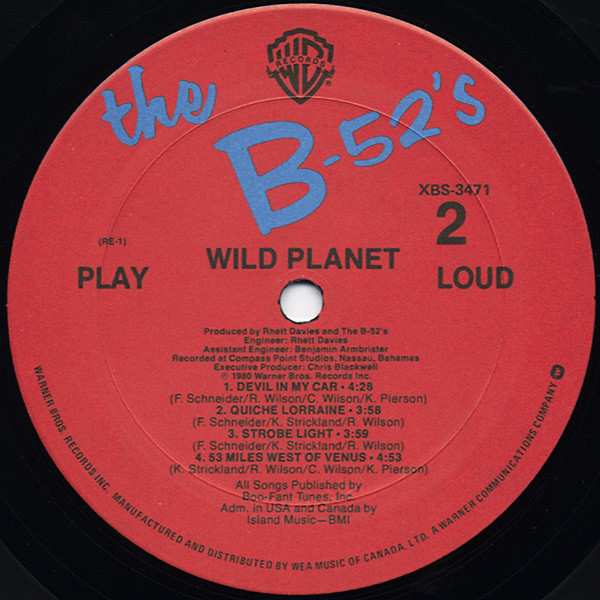 The B-52's - Wild Planet | Warner Bros. Records (XBS-3471) - 4 The B-52's - Wild Planet | Warner Bros. Records (XBS-3471) - 4
