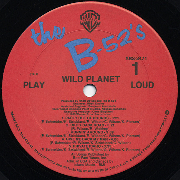 The B-52's - Wild Planet | Warner Bros. Records (XBS-3471) - 3 The B-52's - Wild Planet | Warner Bros. Records (XBS-3471) - 3