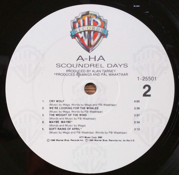 a-ha - Scoundrel Days [Vinyl] | Warner Bros. Records (9 25501-1) - 4