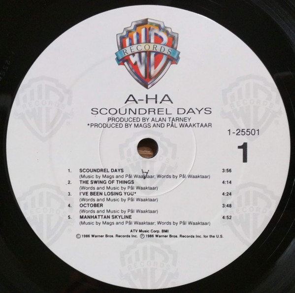 a-ha - Scoundrel Days [Vinyl] | Warner Bros. Records (9 25501-1) - 3