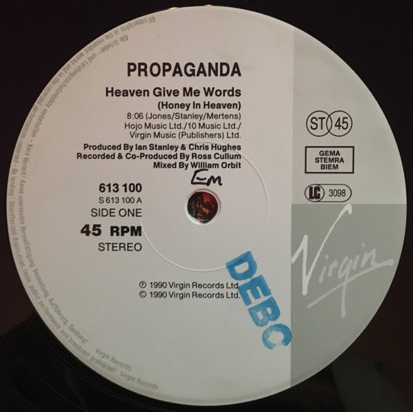 Propaganda - Heaven Give Me Words | Virgin (613 100-213) - 2