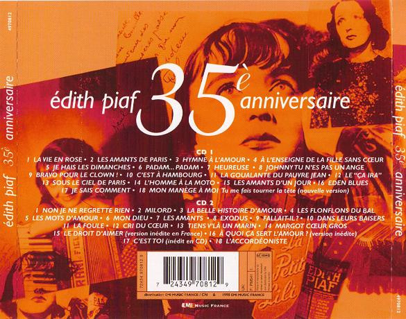 Edith Piaf - 35è Anniversaire | EMI Music France (4970812) - 4 Edith Piaf - 35è Anniversaire | EMI Music France (4970812) - 4