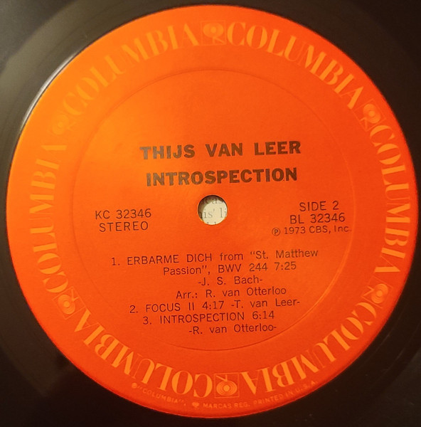 Thijs Van Leer - Introspection [Vinyl] | Columbia (KC 32346) - 4