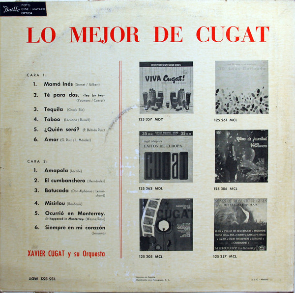 Xavier Cugat And His Orchestra - Lo Mejor De Cugat | Mercury (135 352 MDY) - 2 Xavier Cugat And His Orchestra - Lo Mejor De Cugat | Mercury (135 352 MDY) - 2