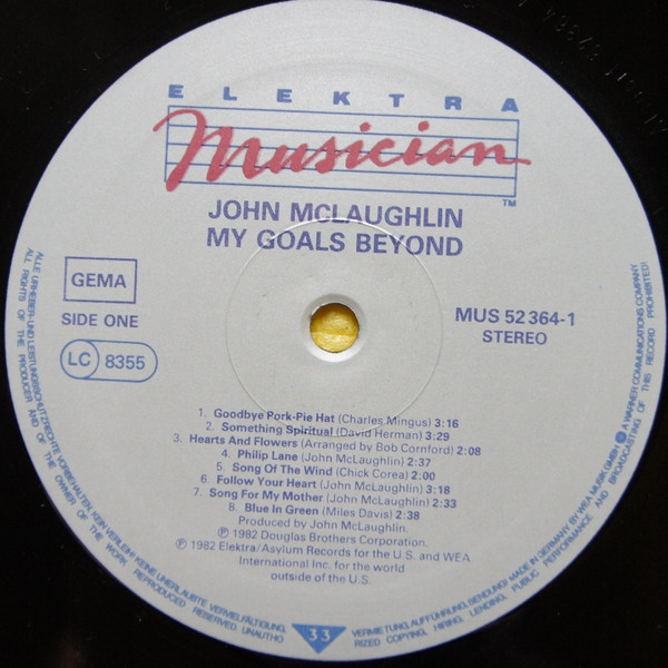 John McLaughlin - My Goals Beyond | Elektra Musician (MUS K 52 364) - 2