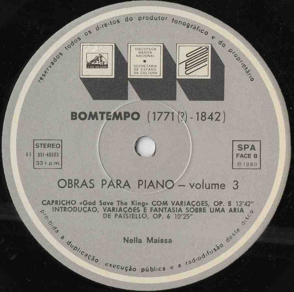 João Domingos Bomtempo , Nella Maissa , Leonor Prado - Obras Para Piano – Volume 3 | A Voz Do Dono (8E 051 40 503) - 4 João Domingos Bomtempo , Nella Maissa , Leonor Prado - Obras Para Piano – Volume 3 | A Voz Do Dono (8E 051 40 503) - 4