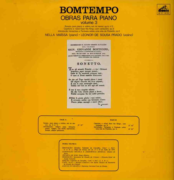 João Domingos Bomtempo , Nella Maissa , Leonor Prado - Obras Para Piano – Volume 3 | A Voz Do Dono (8E 051 40 503) - 2 João Domingos Bomtempo , Nella Maissa , Leonor Prado - Obras Para Piano – Volume 3 | A Voz Do Dono (8E 051 40 503) - 2