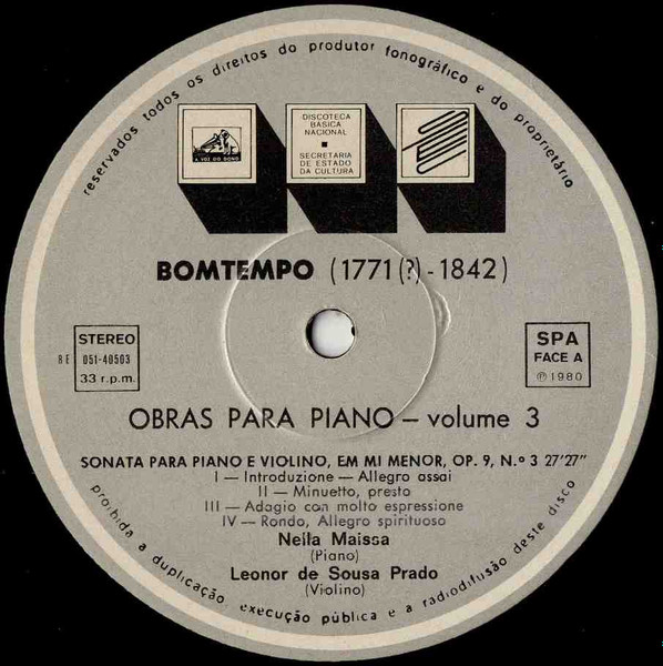 João Domingos Bomtempo , Nella Maissa , Leonor Prado - Obras Para Piano – Volume 3 | A Voz Do Dono (8E 051 40 503) - 3 João Domingos Bomtempo , Nella Maissa , Leonor Prado - Obras Para Piano – Volume 3 | A Voz Do Dono (8E 051 40 503) - 3