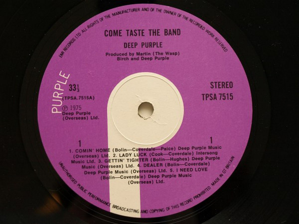 Deep Purple - Come Taste The Band | Purple Records (TPSA 7515) - 4 Deep Purple - Come Taste The Band | Purple Records (TPSA 7515) - 4