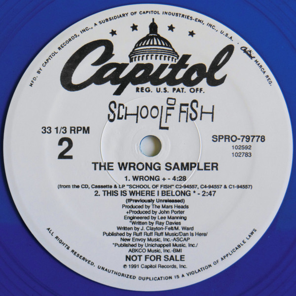 School Of Fish - The Wrong Sampler | Capitol Records (SPRO-79777) - 3