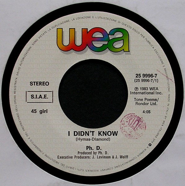 Ph.D. - I Didn't Know | WEA (25 9996-7) - 4