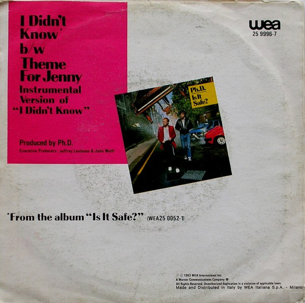 Ph.D. - I Didn't Know | WEA (25 9996-7) - 3