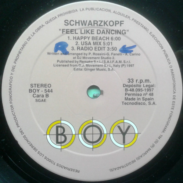 Schwarzkopf - Feel Like Dancing | Boy Records (BOY-544) - 4