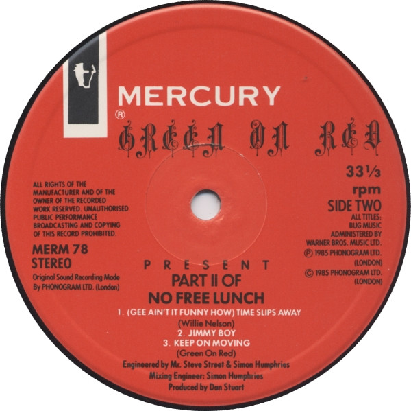 Green On Red - No Free Lunch | Mercury (MERM 78) - 4 Green On Red - No Free Lunch | Mercury (MERM 78) - 4