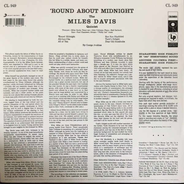 Miles Davis - 'Round About Midnight | Columbia (CL 949) - 2