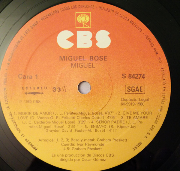 Miguel Bosé - Miguel | CBS (S 84274) - 3