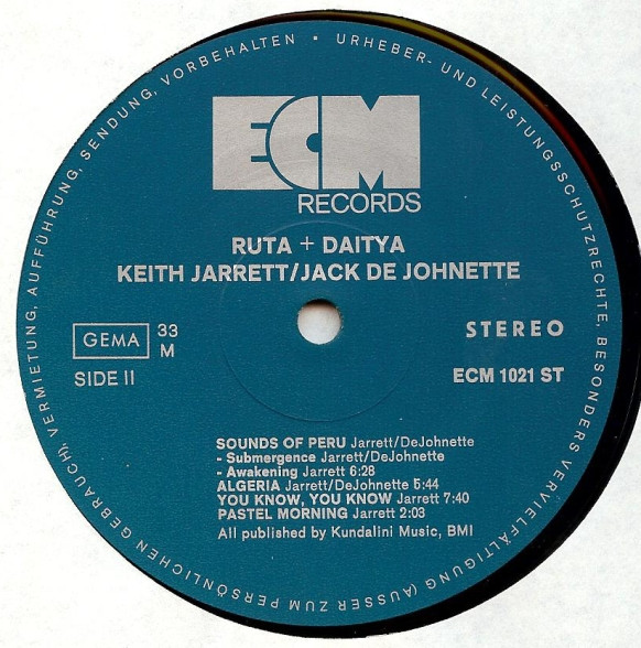 Keith Jarrett • Jack DeJohnette - Ruta And Daitya | ECM Records (ECM 1021 ST) - 4 Keith Jarrett • Jack DeJohnette - Ruta And Daitya | ECM Records (ECM 1021 ST) - 4