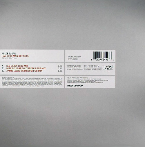 Milk & Sugar - Has Your Man Got Soul (Remix Edition) | Milk & Sugar Recordings (MSR 094R) - 2 Milk & Sugar - Has Your Man Got Soul (Remix Edition) | Milk & Sugar Recordings (MSR 094R) - 2